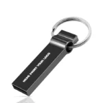 Clé USB métallique personnalisée avec logo et texte porte clé goodies cadeau professionnel noire Jonaweb