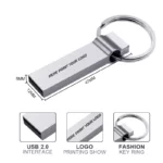 Clé USB métallique personnalisée avec logo et texte porte clé goodies cadeau professionnel détails Jonaweb