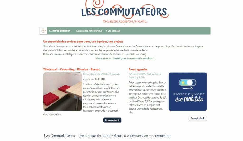 Les Commutateurs coworking saint gilles croix de vie vendée création site web wordpress hébergement maintenance