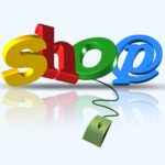 Illustration créer un site e-commerce boutique et vente en ligne eshop